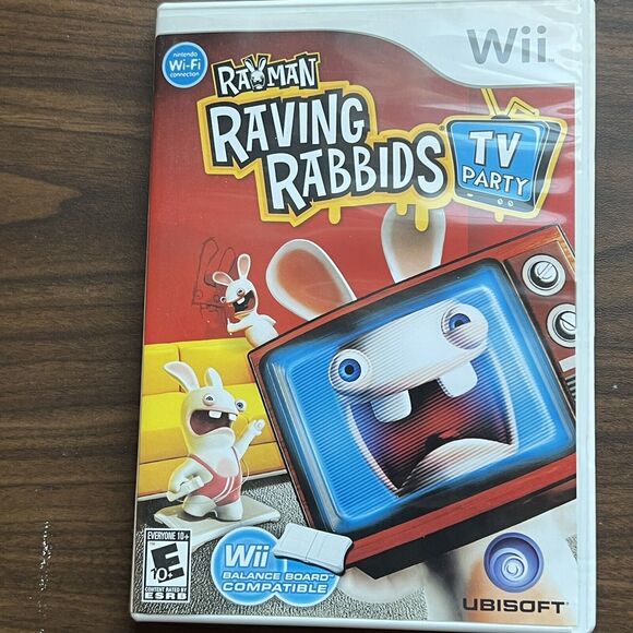 Rayman Raving Rabbids And TV Party Lot Nintendo Wii Complete with Manuals - Picture 1 of 3